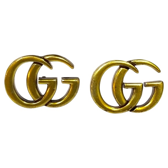 Gucci Jewelry - RARE! Authentic Gucci Vintage Marmont GG Stud Earrings Antique Gold